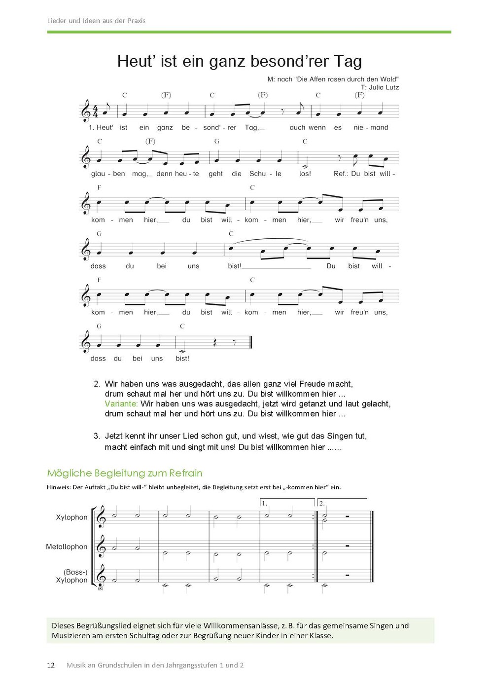 Lied Heute Ist So Ein Schöner Tag Heut`ist ein ganz besondr`er Tag